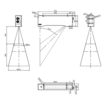 LVM2495 ELCO 3D SENSOR LVM24 SERIES, INT CPU, UP TO 8 SENSORS W/ C800, RANGE 550 - 1249MM, FOV 308.9 - 666.1MM, ENC TRIG/2DO/RS485, PROFINET/ModbusTCP