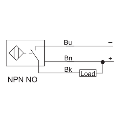 NI12-ZG18-OP6L ELCO S.S. THREADED CYLINDRICAL INDUCTIVE SENSOR M18, SWITCHING DISTANCE 12 MM, NON-FLUSH, IP68, -40 TO 85 DEG C, PNP NO, CABLE PUR 2 M