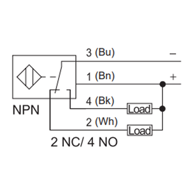 NI8-G12-OA41L ELCO THREADED CYLINDRICAL INDUCTIVE SENSOR M12, SWITCHING DISTANCE 8 MM, NON-FLUSH, IP68, -30 TO 85 DEG C, 2-WIRE AC/DC, CABLE 2 M