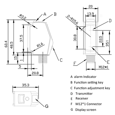 OSM40-KL2000CB6Q12.1/IO ELCO DISTANCE SENSOR(TRI), OSM40-SERIES, RED LASER, OR:150-2000MM, RES: 1MM, NPN/PNP, IO-LINK, 10-30VDC,  M12 5-PIN