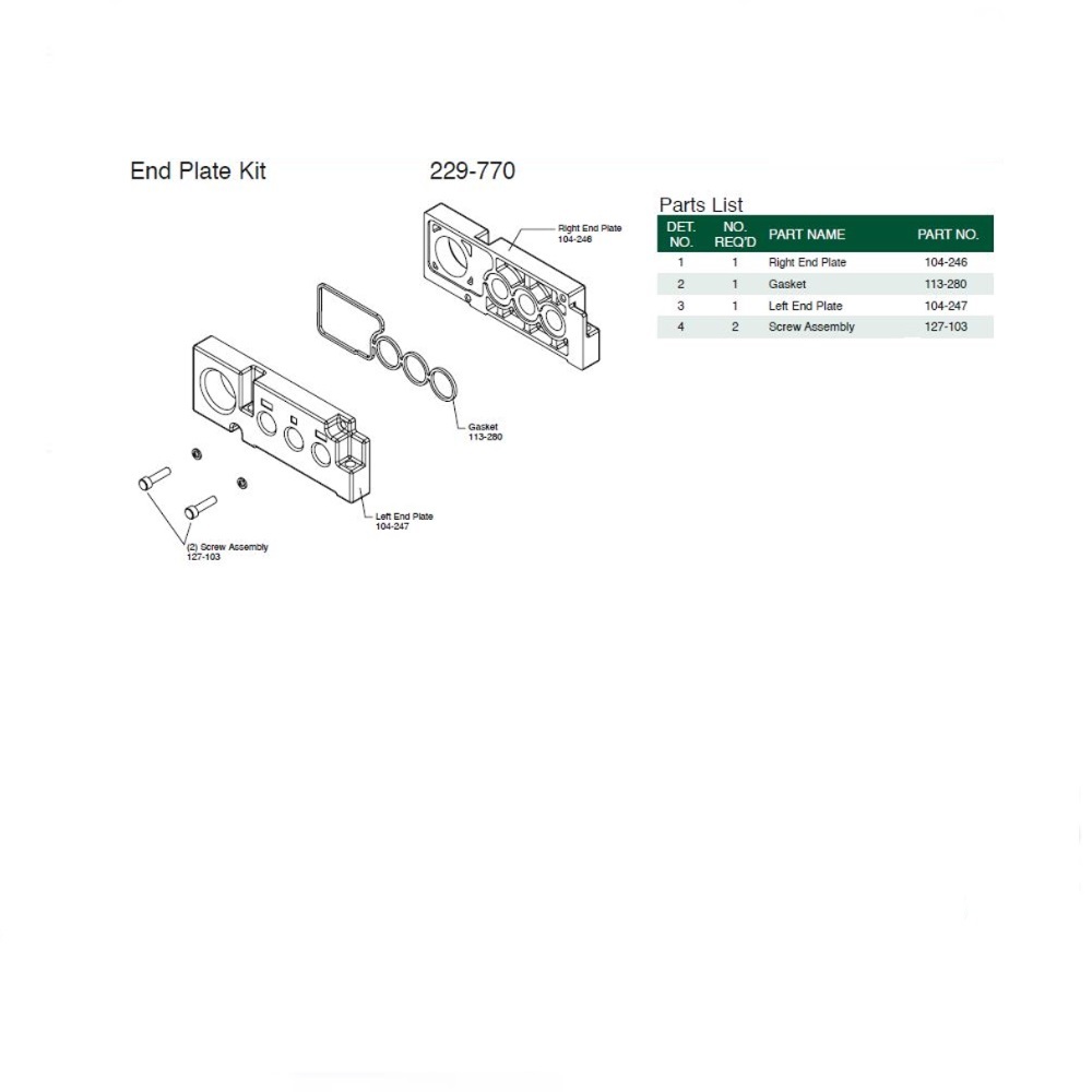 229-770 NUMATICS/AVENTICS END PLATE KIT<BR>075 SERIES 1/2" NPT