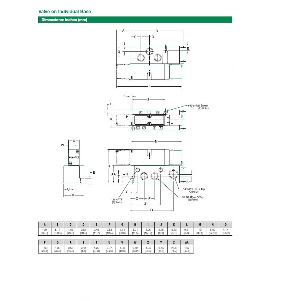 122BB43AMN00061 NUMATICS/AVENTICS SOL-PILOT VALVE/BASE<BR>2012 SERIES 4/2 DETENT 24VDC 1/4" NPT