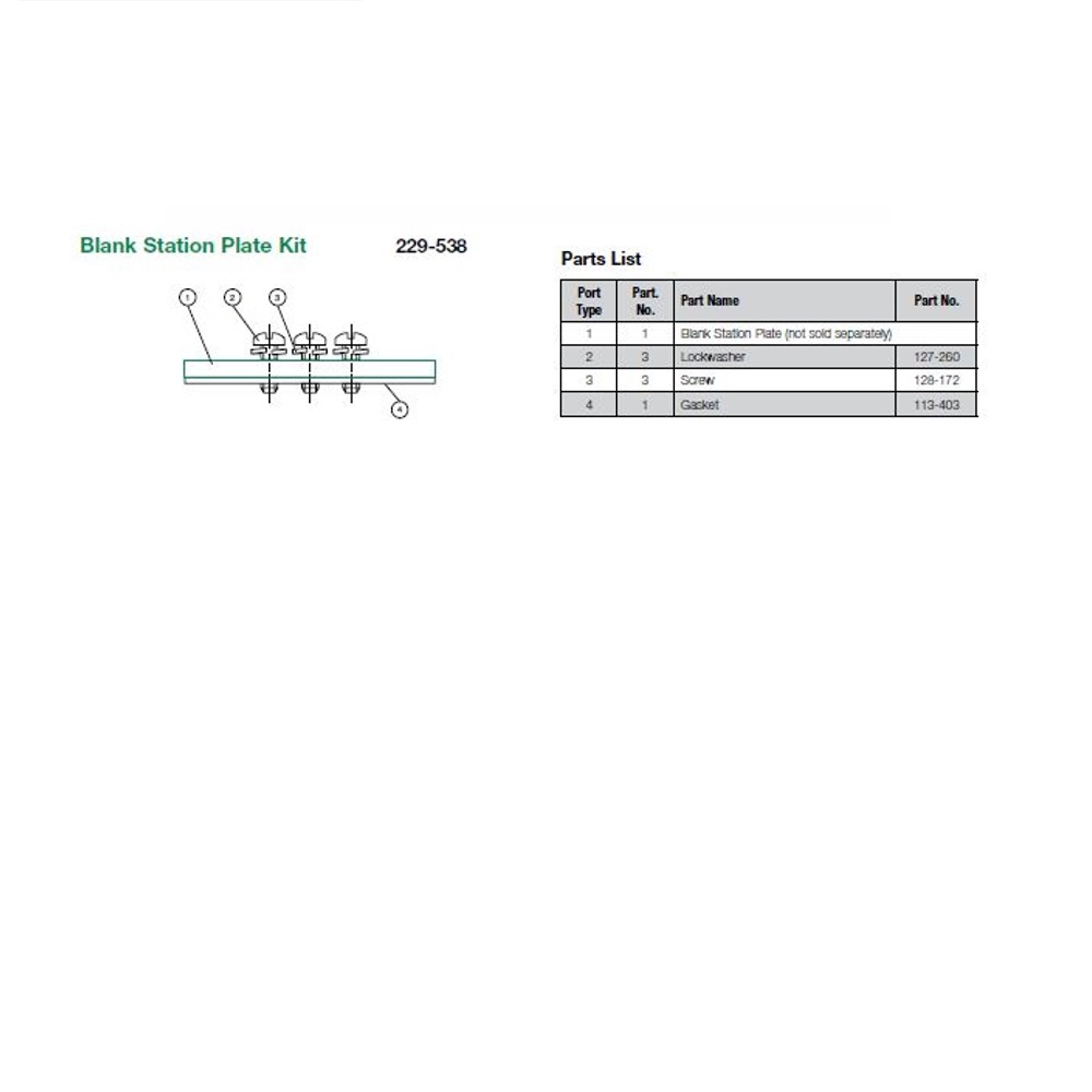 229-538 NUMATICS/AVENTICS BLANK PLATE<BR>MK3 SERIES