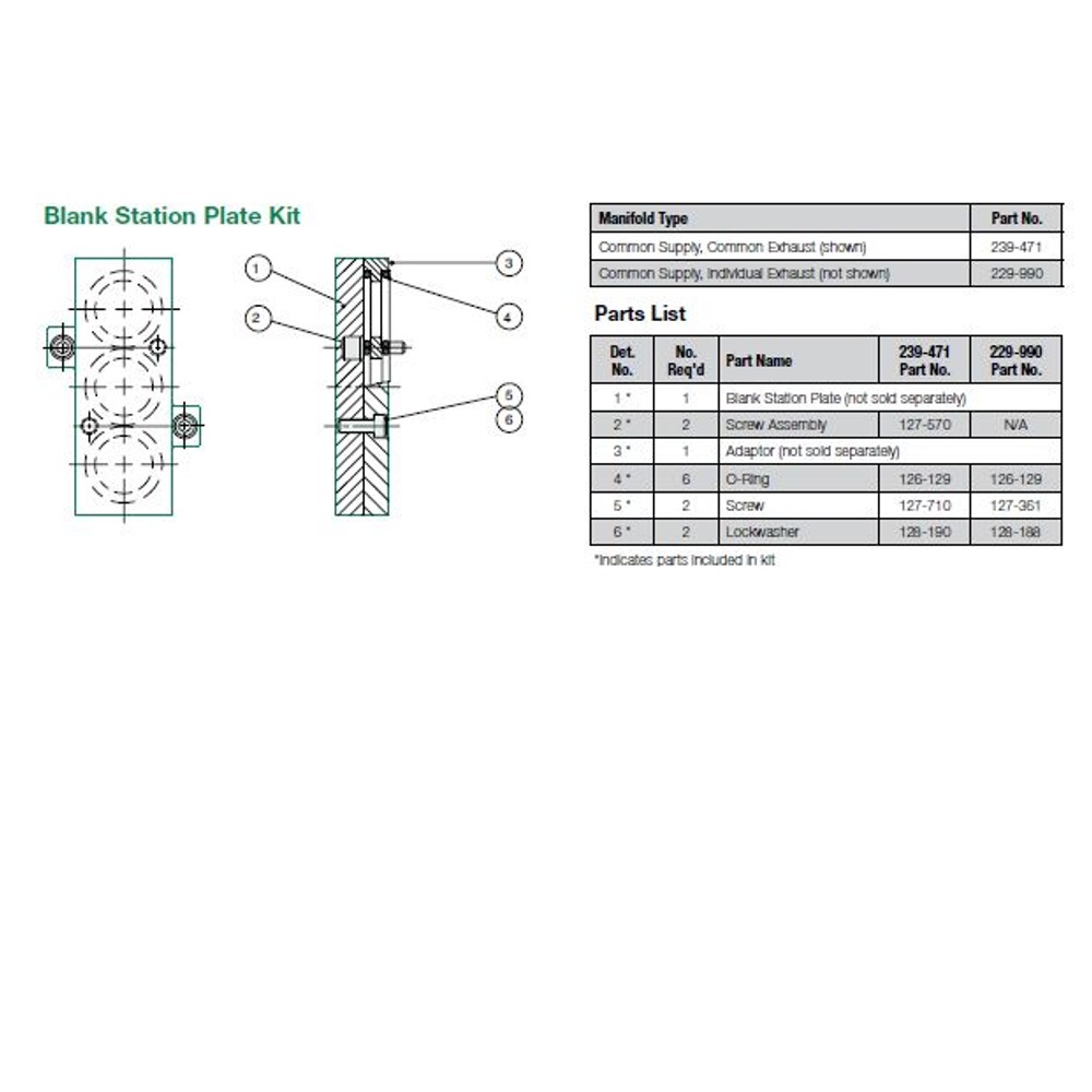 239-471 NUMATICS/AVENTICS BLANK PLATE<BR>L2 SERIES