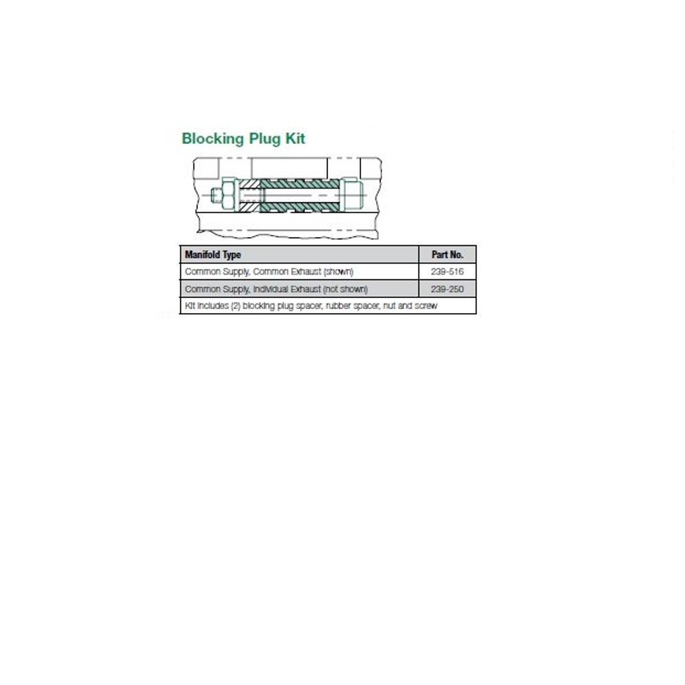 239-250 NUMATICS/AVENTICS MANIFOLD PART<BR>L2 SERIES BLOCKING PLUG COM SUPPLY/IND EXH