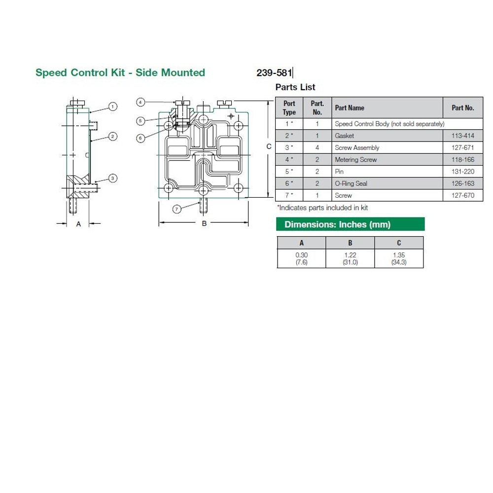 239-581 NUMATICS/AVENTICS SANDWICH SPEED CONTROL<BR>L01 SERIES NO PLUG