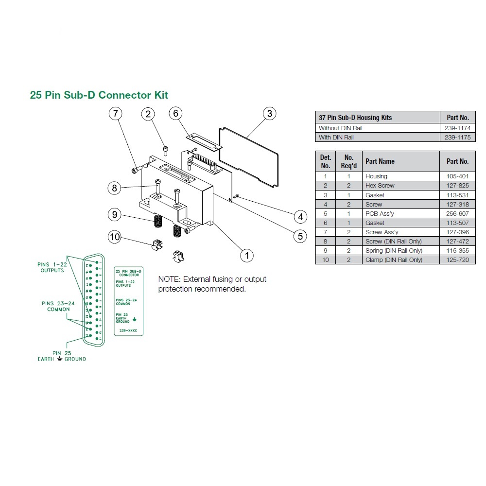 P599AE428441001 NUMATICS/AVENTICS MANIFOLD PART<BR>501,502,503 SERIES 25 PIN SUB-D CONNECTOR