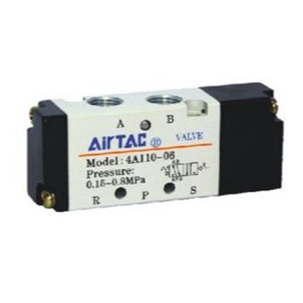 4A130PM5 AIRTAC CONTROL VALVE, 4A1 SERIES, DOUBLE SOLENOID<BR>4 WAY 3 POSITION PRESSURE CENTER AIR PILOTED, M5M5, NONE