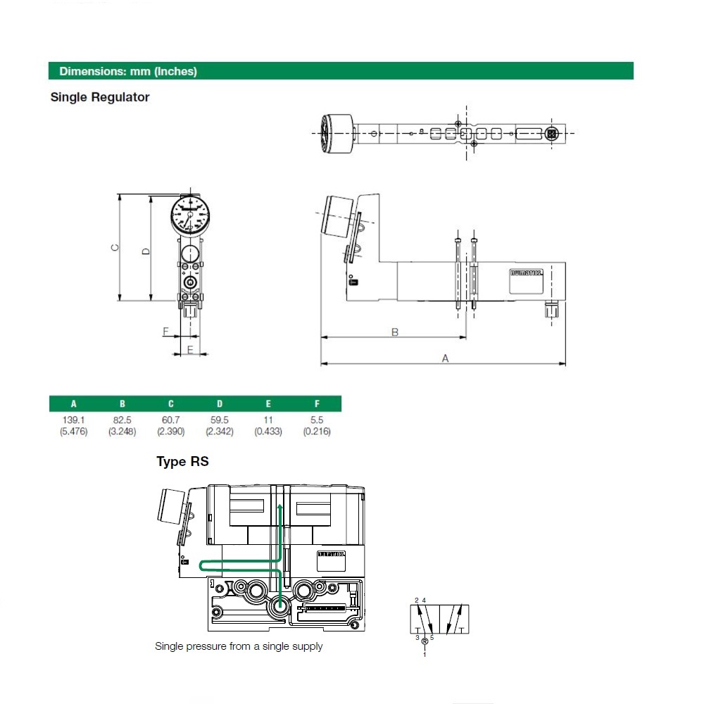 R501ARS52JA0010 NUMATICS/AVENTICS SANDWICH REGULATOR<BR>501 SERIES SGL PR 8BAR (PTY)