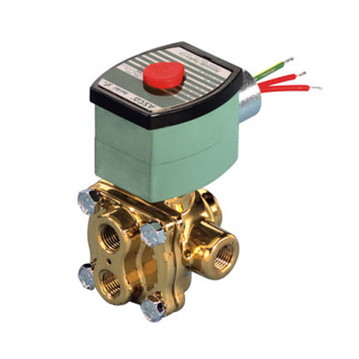 8342G022 120/60 ASCO BRASS PROCESS SOLENOID VALVE<BR>8342 SERIES 4/2 INLINE 120VAC, 0.7 CV, 3/8" NPT