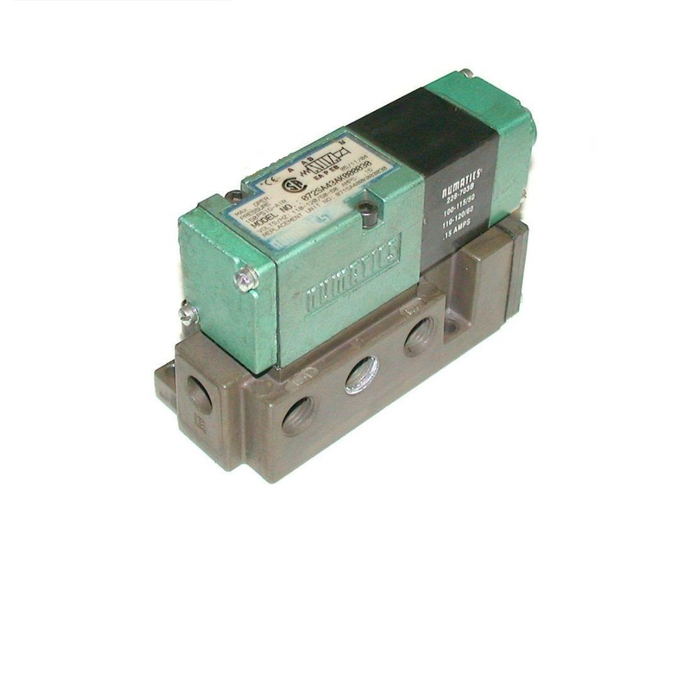 072SA43AM000061 NUMATICS/AVENTICS SOLENOID VALVE/BASE<BR>075 SERIES 4/2 SPR RTN 24VDC 1/4" NPT