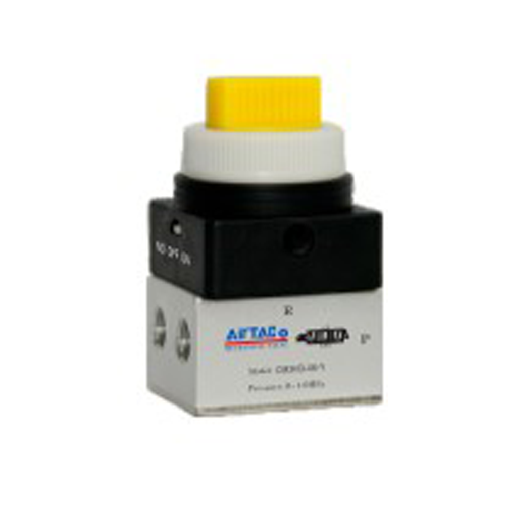 CM3HS06RT CM3 SERIES SELECTOR TYPE<BR>COMPACT 3 WAY 2 POSITION N.C. , 1/8" NPT PORTS RED BUTTON,