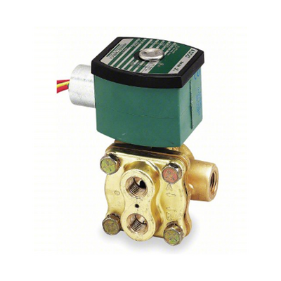 EF8342G001MMS 120/60 ASCO BRASS PROCESS SOLENOID VALVE<BR>8342 SERIES 4/2 INLINE, 120VAC, 0.7CV, 1/4" NPT, EXPLOSION PROOF, MAINTAINED MANUALLY OPERATED - SCREW TYPE