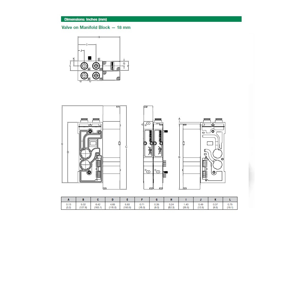I5FBB5Z2ML00061 NUMATICS/AVENTICS SOL-PILOT VALVE/MANIFOLD<BR>ISO 18MM SERIES 4/3 OPEN CTR 24VDC 6MM TUBE, DZB
