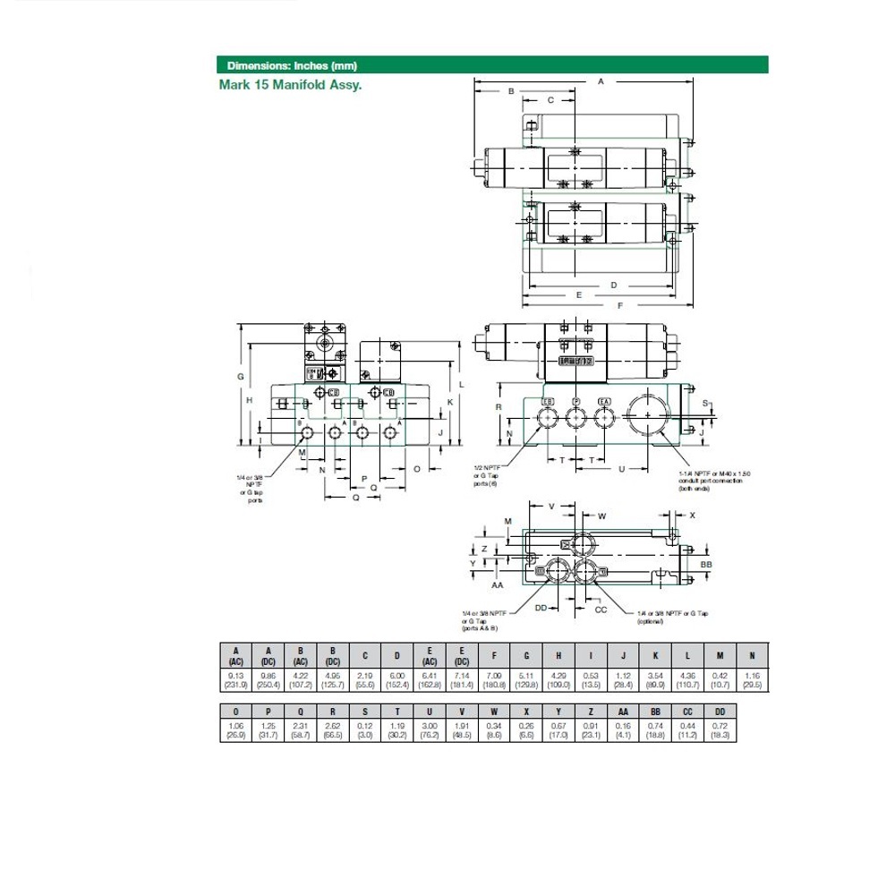 152SA425K000030 NUMATICS/AVENTICS SOLENOID VALVE/MANIFOLD<BR>MK15 SERIES 4/2 SPR RTN 120VAC 1/4" NPT, SC