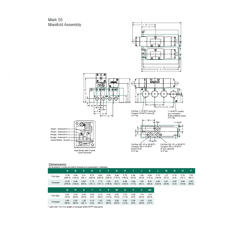 553SA415K000030 NUMATICS/AVENTICS SOLENOID VALVE/MANIFOLD<BR>MK55 SERIES 4/2 SPR RTN 120VAC 3/8" NPT