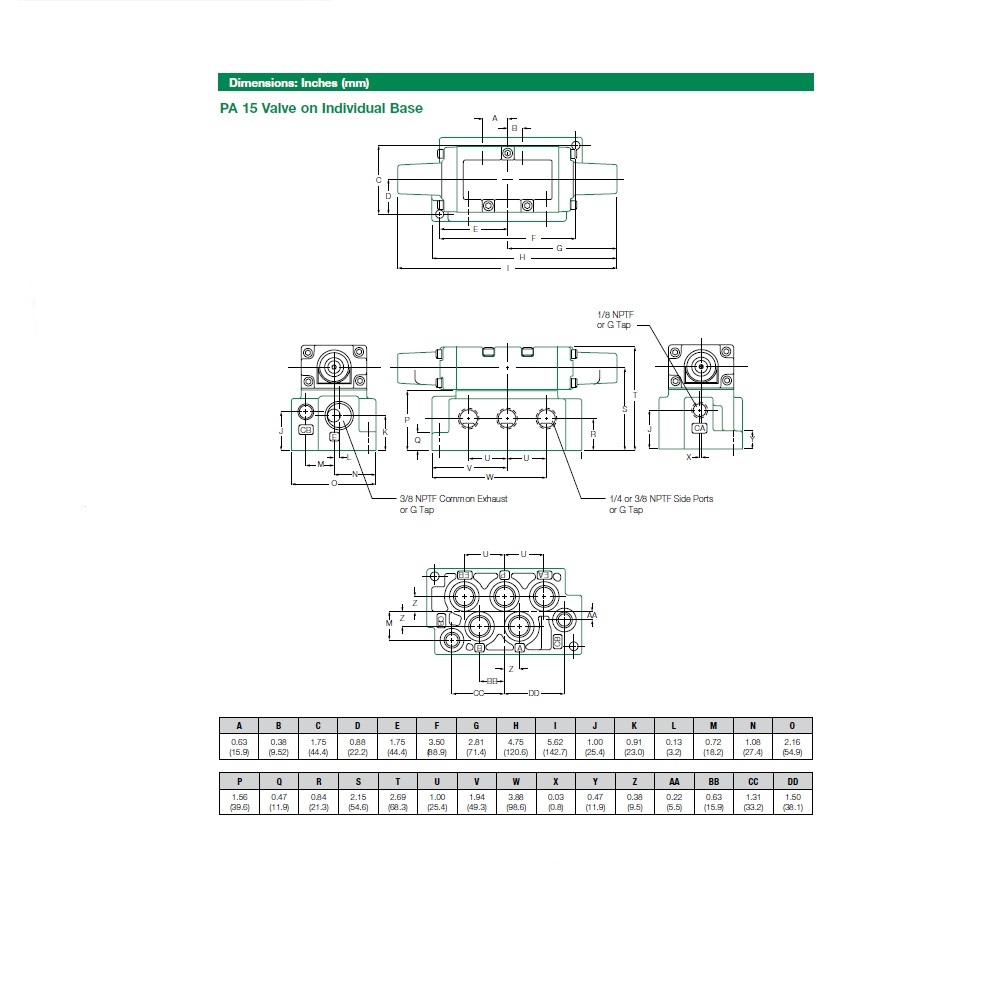 152JJ641O000000 NUMATICS/AVENTICS AIR-PILOT VALVE/BASE<BR>MK15 SERIES 4/3 CLOSED CTR 1/4" NPT