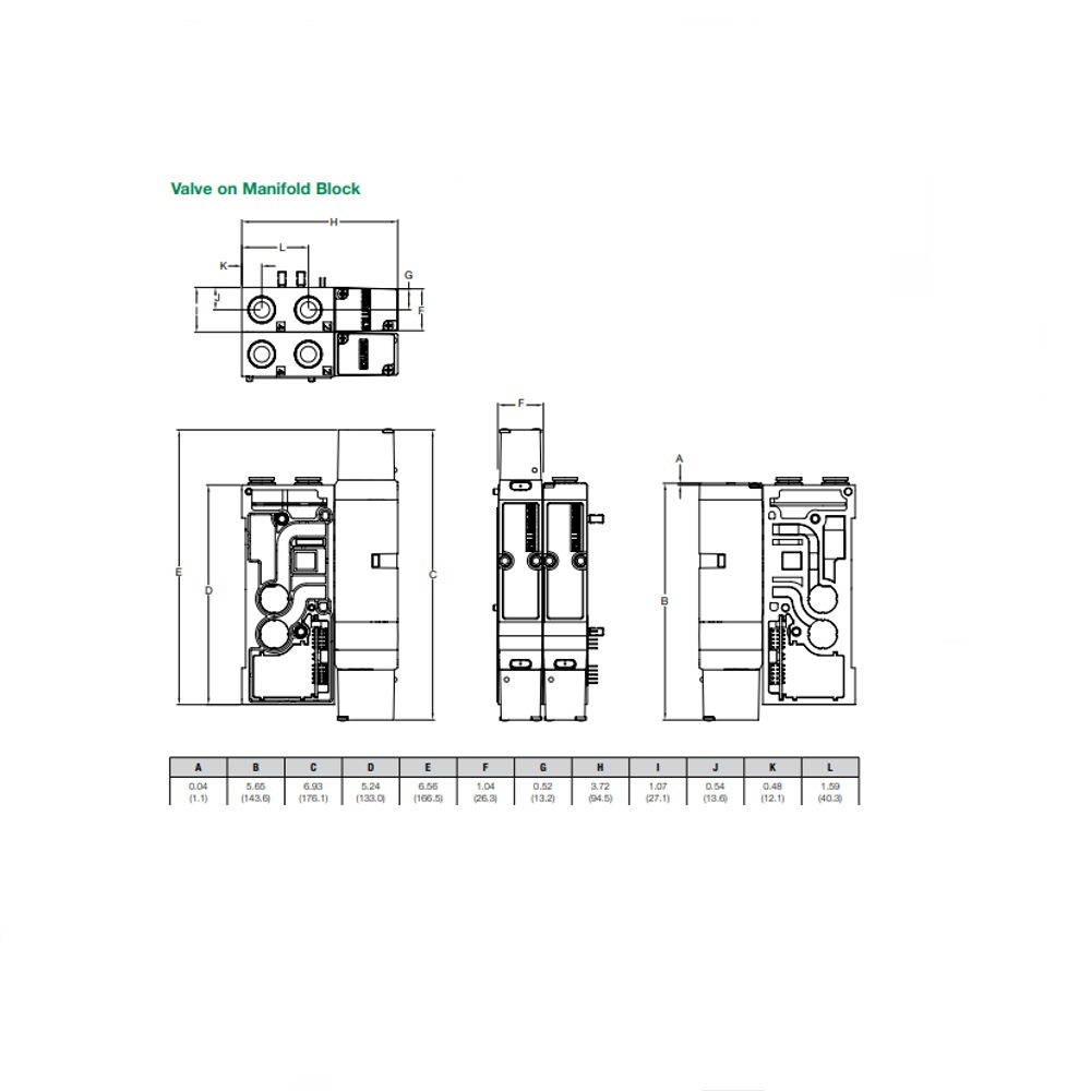 I62BA4Z2ML00061 NUMATICS/AVENTICS SOL-PILOT VALVE/MANIFOLD<BR>ISO 26MM SERIES 4/2 SPR RTN 24VDC 1/4" TUBE, DZB