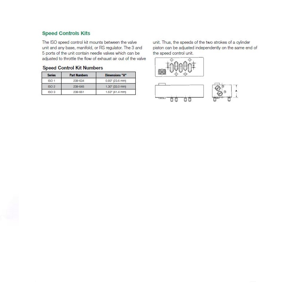 239-661 NUMATICS/AVENTICS SANDWICH SPEED CONTROL<BR>ISO3 SERIES W/PLUG