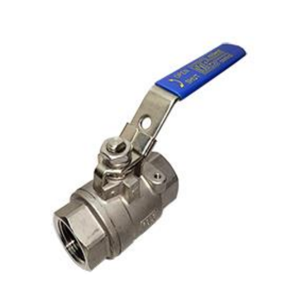 SSV-33 MIDWEST STAINLESS STEEL BALL VALVE<BR>3/8" NPT FEMALE, LOCK LEVER HANDLE, 2000PSI