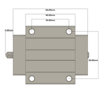 LSH15BK-F2N-H-D-M4 AIRTAC PROFILE RAIL BEARING<br>LSH 15MM SERIES, HIGH ACCURACY WITH NO PRELOAD (D) STANDARD, BOTTOM MOUNTING FLANGE - NORMAL BODY