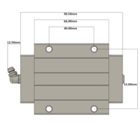 LSH20BK-F2L-N-B-M6 AIRTAC PROFILE RAIL BEARING<br>LSH 20MM SERIES, NORMAL ACCURACY WITH LIGHT PRELOAD (B), BOTTOM MOUNTING FLANGE - LONG BODY