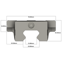 LSH25BK-F2N-H-B-M6 AIRTAC PROFILE RAIL BEARING<br>LSH 25MM SERIES, HIGH ACCURACY WITH LIGHT PRELOAD (B), BOTTOM MOUNTING FLANGE - NORMAL BODY