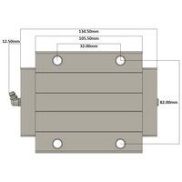 LSH35BK-F1L-N-D-M6 AIRTAC PROFILE RAIL BEARING<br>LSH 35MM SERIES, NORMAL ACCURACY WITH NO PRELOAD (D) STANDARD, TOP MOUNTING FLANGE - LONG BODY