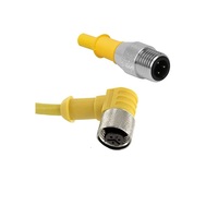 TURCK CORDSET&lt;BR&gt;3 PIN M12 F/M ELB/STR 2M PVC YE 22AWG 250VAC/DC