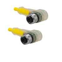 TURCK CORDSET&lt;BR&gt;4 PIN M12 F/F ELB 1.5M PVC YE 22AWG 10-30VDC PNP LED