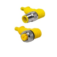 TURCK CORDSET&lt;BR&gt;4 PIN M12 F/M ELB 4M PUR YE HI-FLEX 22AWG 250VAC/DC