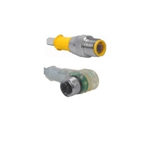 TURCK CORDSET&lt;BR&gt;4 PIN M12 F/M ELB/MALE STR 2M PVC GY 22AWG 10-30VDC PNP LED