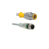 TURCK CORDSET&lt;BR&gt;4 PIN M12 F/M STR 0.5M PVC BK 22AWG 10-30VDC PNP LED