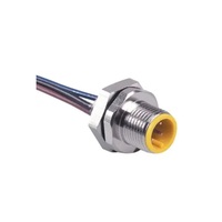 TURCK CIRCULAR CONNECTOR&lt;BR&gt;4 PIN M12 MALE STR FM 0.5M 22AWG PG9 THR SS 250VAC/DC