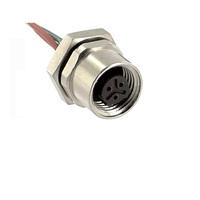 TURCK CIRCULAR CONNECTOR&lt;BR&gt;3 PIN M12 FEMALE STR FM 0.5M 22AWG 1/2&quot;-14 NPSM THR 250VAC/DC