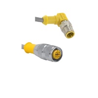 TURCK CORDSET&lt;BR&gt;4 PIN M12 F/M STR/ELB 1M PVC YE 22AWG 250VAC/DC