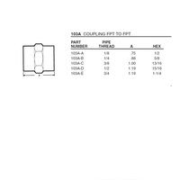 103A-B ANDERSON BRASS FITTING<BR>1/4" NPT FEMALE COUPLING