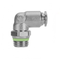 60110-04-04 AIGNEP STAINLESS STEEL PUSH-IN FITTING<BR>1/4" TUBE X 1/4" UNIV MALE SWIVEL ELBOW