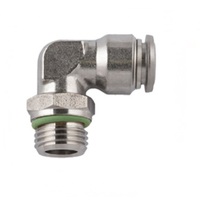 AIGNEP STAINLESS STEEL PUSH-IN FITTING<BR>4MM TUBE X M5 MALE ELBOW