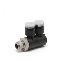 PHW1/4-02 PISCO PLASTIC PUSH-IN FITTING<BR>1/4" TUBE X 1/4" BSPT MALE DBL UNIVERSAL ELBOW