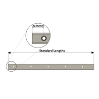 LSH15RLX1240-S20-N-D AIRTAC LSH 15MM SERIES RAIL<br>NORMAL ACCURACY, 20MM END TO FIRST HOLE, CUT TO LENGTH OF 1240MM