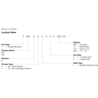T652A6L0402B900 NUMATICS/AVENTICS AIR-PILOT SLOW START QUICK EXHAUST LOCKOUT VALVE 652 SERIES, MODULAR MOUNTING, 3/2 QUICK EXHAUST W/SLOW START, SCISSOR LOCK & MUFF