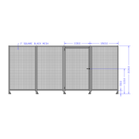 M-10351-M-16X16-0 ROBOTIC PERIMETER INDUSTRIAL GUARDING PREMADE CELL, 1" WIRE MESH, 16'X16'