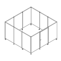 M-10351-P-12X12-0 ROBOTIC PERIMETER INDUSTRIAL GUARDING PREMADE CELL, 1/4" CLEAR POLYCARBONATE, 12'X12'