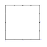 M-10351-P-16X16-0 ROBOTIC PERIMETER INDUSTRIAL GUARDING PREMADE CELL, 1/4" CLEAR POLYCARBONATE, 16'X16'