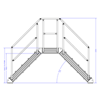 M-10353-45-1040-0735-0965-XX STAIRS & CROSSOVER - 45-DEG STAIRS X 1040MM PLATFORM X 735MM WIDE X 965MM CLEARANCE