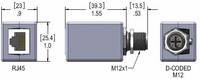 MENCOM ETHERNET ADAPTOR<BR>4 PIN M12/RJ45 F/F STR 60VAC/DC