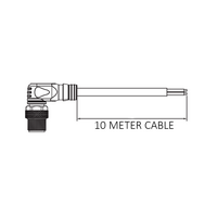 CB12.4-10.32 ELCO SINGLE ENDED MICRO CABLE, 4 PIN M12 MALE ELBOW PVC BLACK 22 AWG 10M