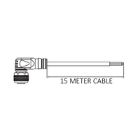 CBO12.4-15.32 ELCO SINGLE ENDED MICRO CABLE, 4 PIN M12 FEMALE ELBOW PVC BLACK 22 AWG 15M