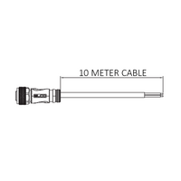 CO12.4-10.32/P ELCO SINGLE ENDED MICRO CABLE, 4 PIN M12 FEMALE STRAIGHT PUR BLACK 22 AWG 10M